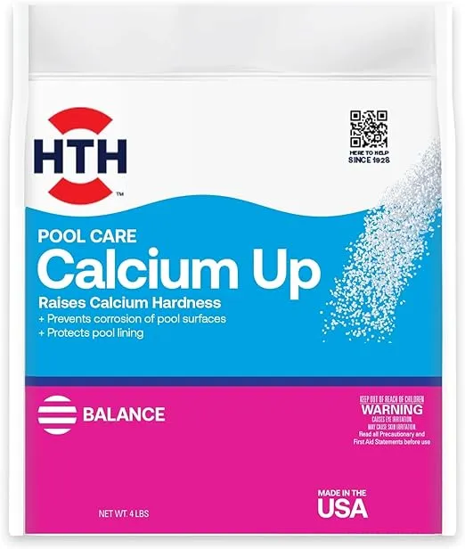 HTH 67059 Swimming Pool Care Calcium Hardness Up, Swimming Pool Chemical Protects Swimming Pool Surfaces and Liners, 4 Lbs