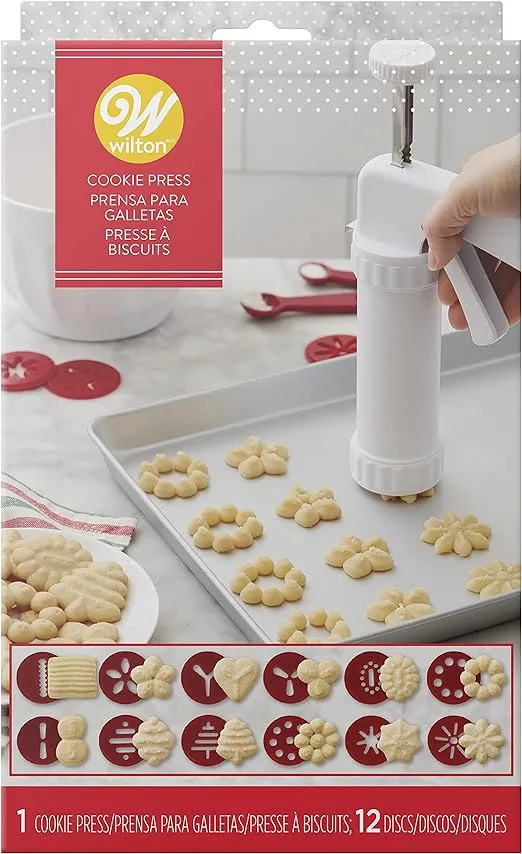 Wilton Cookie Press with 12 Assorted Discs. NEW ?