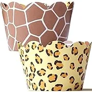 Leopard Cupcake Wrappers and Giraffe Cupcake Wrappers 48 Count - Cheetah Prin...