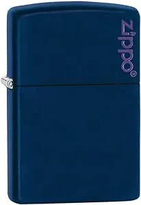 Zippo Navy Blue Matte Lighter w/ Zippo Logo - 239ZL