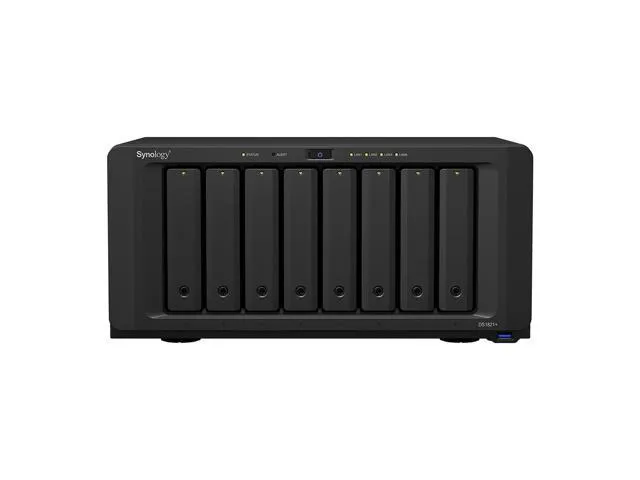 Synology DiskStation DS1821+ NAS Server with Ryzen 2.2GHz CPU, 32GB Memory, 128TB HDD Storage, 1TB M.2 NVMe SSD, 4 x 1GbE LAN Ports, DSM Operating.