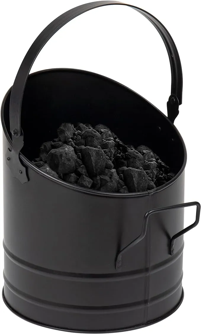 Ash Bucket 6L 1.5 gal Capacity Wood Stove Fireplace Accessories Metal 9&#034; L x ...