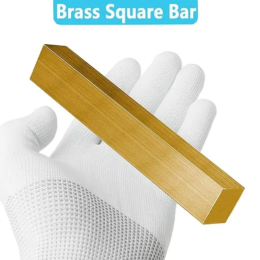 C360 Brass Square Bar, 25mm Thickness x 25mm Width x 130mm Length Brass Square Bar Stock, 1" x 1" x 5" Solid Flat Mill Stock