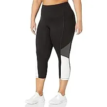 JMS by Hanes Women's Plus Active Colorblocked Performance Capri Leggings