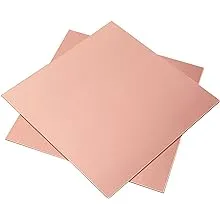 2 Pieces 99.9% Pure Copper Sheet, 6" x 6", 20 Gauge(0.8mm) Thickness, Film Attached Copper Plate, Great for Jewelry, Crafts, modelers