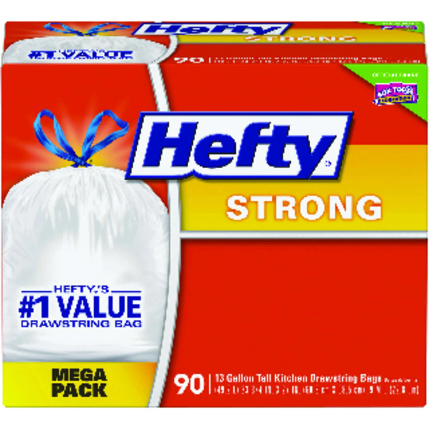 Hefty Strong Trash Bags (tall Kitchen Drawstring, 13 Gallon, 90 Count)