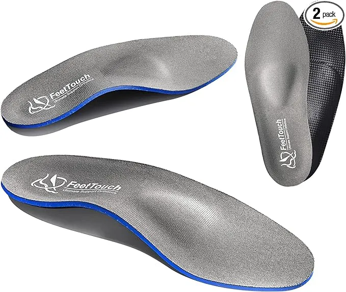 FeetTouch Strong Arch Support Orthotics for Metatarsalgia Morton's Neuroma,Ball of Foot Pain Relief Inserts Plantar Fasciitis Flat Feet with Poron