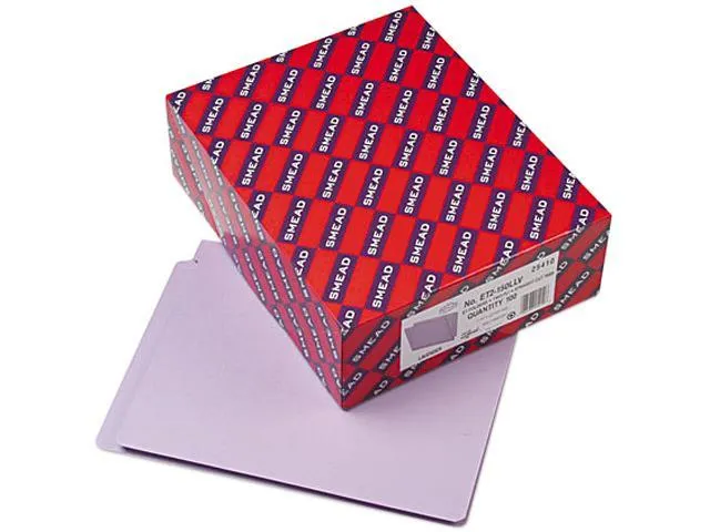 Smead Shelf-master Reinforced End Tab Colored Folders, Straight Tabs, Letter Size, 0.75" Expansion, Lavender, 100/box