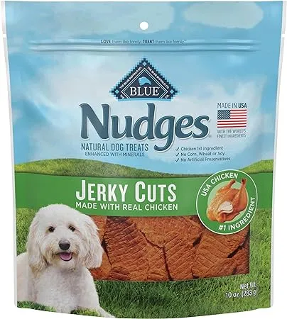 Blue Buffalo Nudges Jerky Cuts Natural Dog Treats, Chicken, 16oz Bag