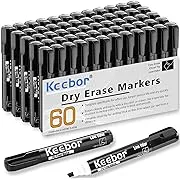 Dry Erase Markers Chisel Tip, Black | Low-Odor | Non-Toxic, 60 Pack Jumbo Whiteboard Markers Bulk, Office Series