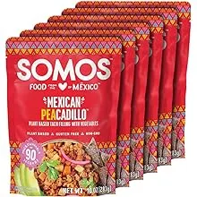 SOMOS Plant Based Taco Filling with Vegetable – Gluten Free, Non-GMO, Vegan & Microwavable Meals Ready to Eat - Delicious, Healthy & Convenient | 10 oz Pouch (Pack of 6) (Mexican Peacadillo)