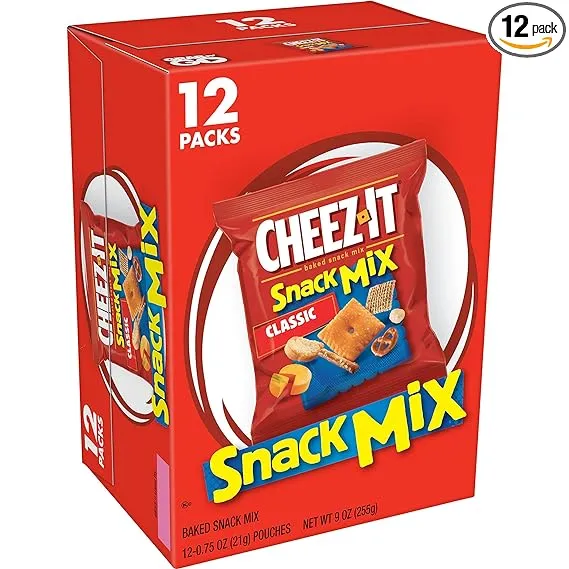 Cheez-It Snack Mix, Lunch Snacks, Office and Kids Snacks, Classic, 9oz Box (12 Packs)