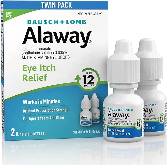 Alaway® Antihistamine Eye Drops, from Bausch + Lomb 0.34 FL OZ, Twin Pack