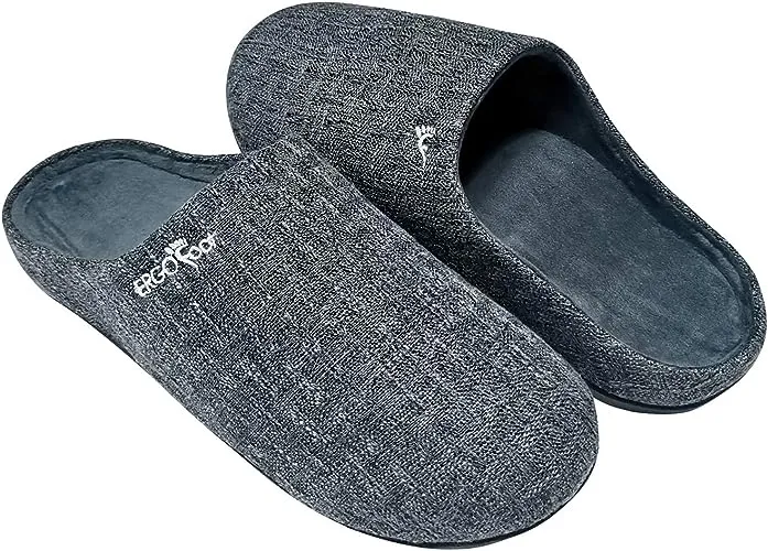 Orthotic Slippers with Arch Support for Plantar Fasciitis Pain Relief, Comfortable Orthopedic Clog House Shoes with Indoor Outdoor Anti-Skid Rubber 