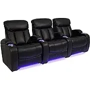 Seatcraft Grenada Home Theater Seating, Black, Leather, Row of 3 - Contemporary - Theater Seating - by Stargate Cinema | Houzz