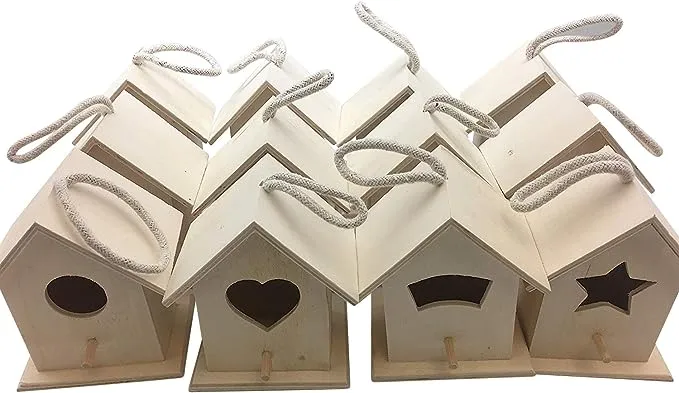 Oojami Design Your Own Wooden Birdhouses 12 Bird House Bulk (Modern)