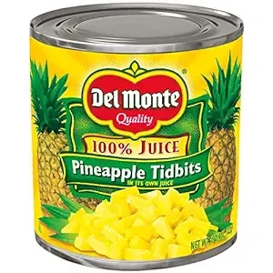 Del Monte Pineapple Tidbits In 100% Juice 15.25 Oz. Can, 12 Pack, 15.25 Oz (Pack Of 12)