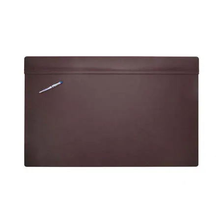 Chocolate Brown Leather 38" x 24" Top-Rail Desk Pad