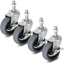 Moogiitools Caster Wheels 3 Inch Locking Stem Casters