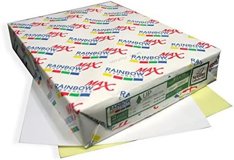 Quality Paper 5883 250 Sets, NCR Paper, Collated 2 Part (White, Canary), Letter Size Carbonless Paper - Rainbow Brand