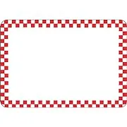 Ketchum Manufacturing Square Write-On Deli Tag with Red Checkered Border - 25/Pack