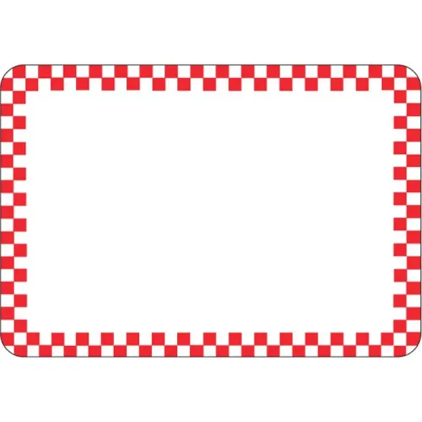 Ketchum Manufacturing Square Write-On Deli Tag with Red Checkered Border - 25/Pack