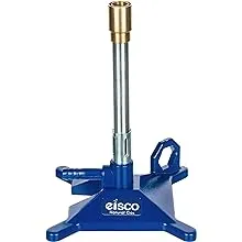 EISCO Bunsen Burner, Natural Gas - Flame Stabilizer, Air Flow Adjustable - Cast Iron StabiliBase, Anti-Tip Design with Handle - Suitable for use with Natural Gas