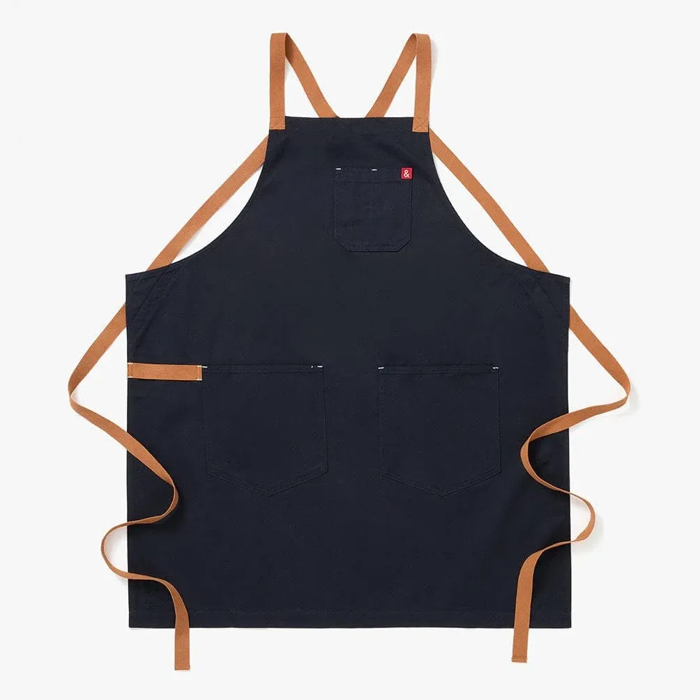 hedley & bennett Crossback Apron - Professional Chef's Apron - Cross Back Mens Apron - Mens Cooking Apron - Kitchen Apron - Chef Aprons for Men & Women - 8oz 100% Cotton Canvas Fabric - Caviar