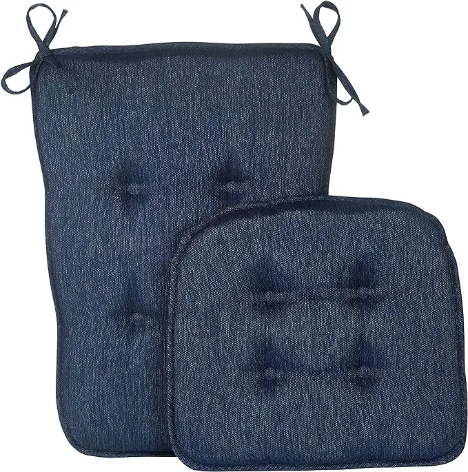 Klear Vu Embrace 2 Piece Gripper Rocking Chair Cushion Set; Blue