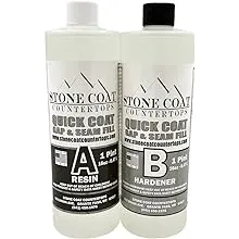 Quick Coat 1 Quart Epoxy Kit (Stone Coat Countertops) - Fast-Curing Epoxy Resin Kit for River Tables, Geodes, Wood Sealing, Tumblers, 3D Objects, and Other DIY Projects!