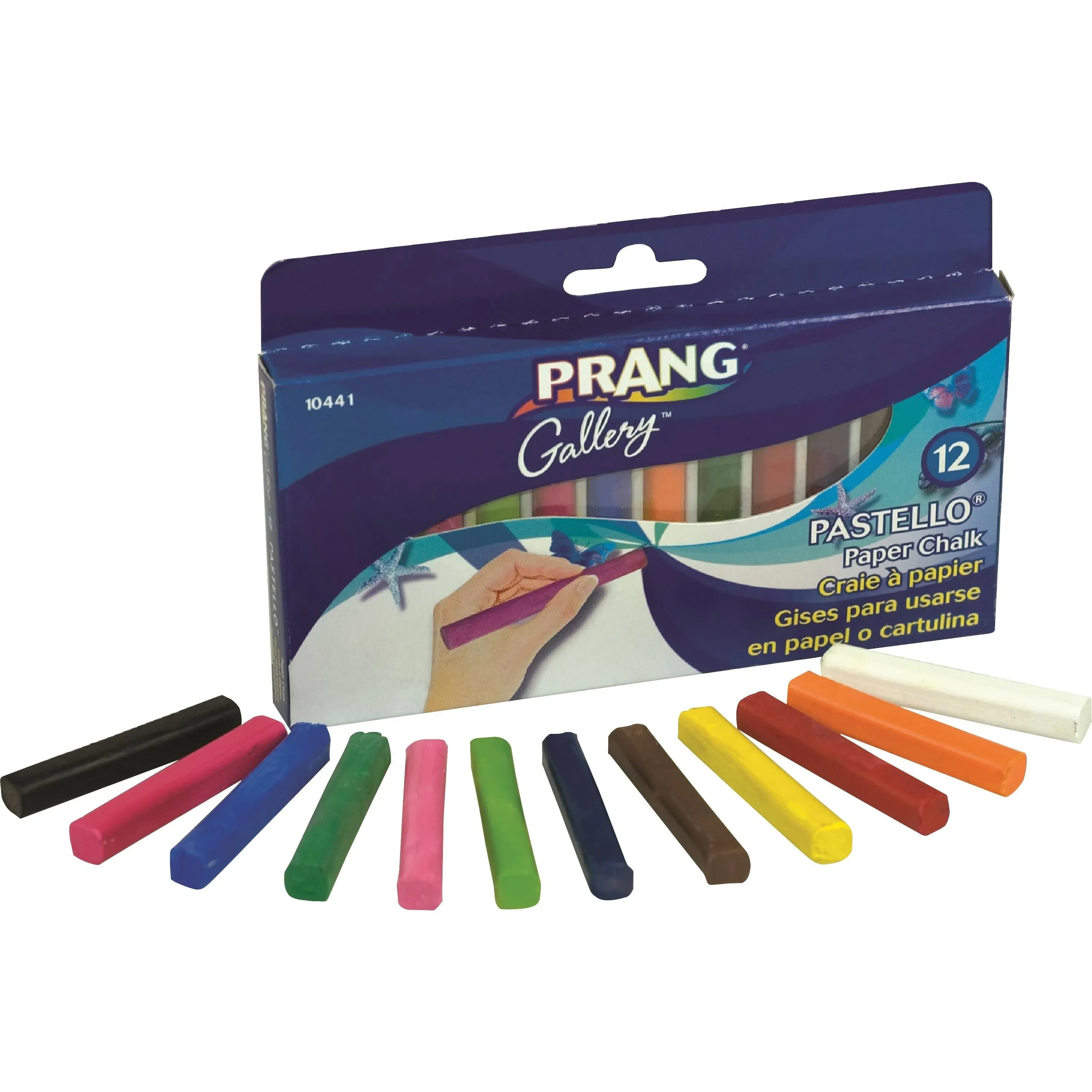 Prang Pastello Paper Chalk, Square, Assorted Colors, 12 Count