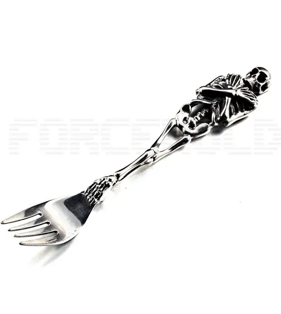 Stainless Steel Skull Skeleton Tableware Fork Knife Spoon Flatware