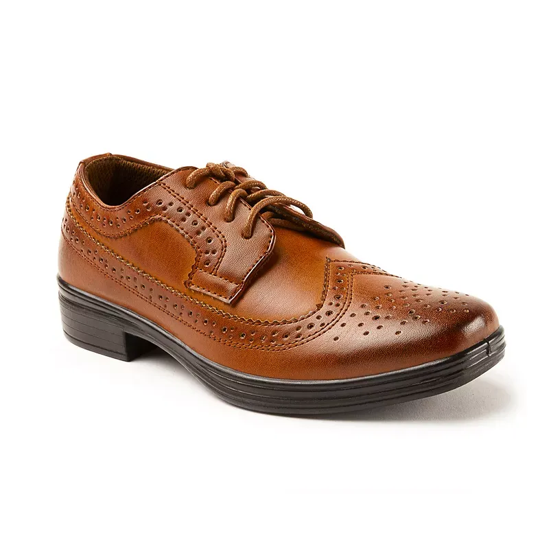 Deer Stags Boys' Ace Dress Comfort Wingtip Oxford / Luggage