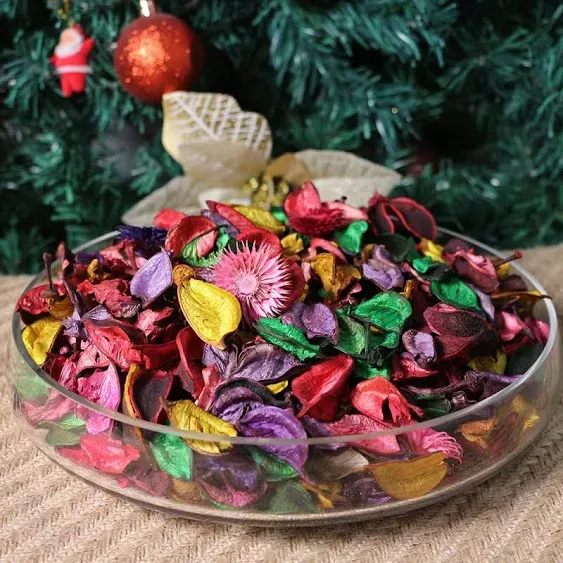 Qingbei Rina Christmas Potpourri Bags, Mixed Scented Holiday Potpourri Dried Flowers,Decorative Bowl Filler,Home Fragrance Sachet Petal, Winter Decor,2 Bags,8.4 oz(Colorful)