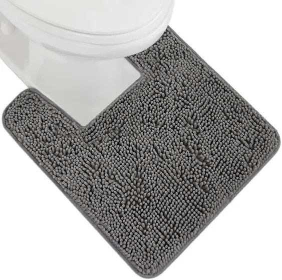 Gorilla Grip Shaggy Chenille Bath Rug Mat for Toilet Base, Machine Washable, Mic