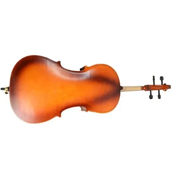 4/4 Acoustic Cello Case Bow Rosin Wood Color