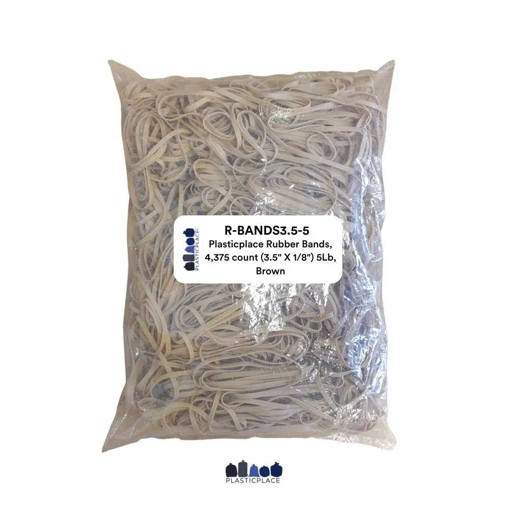 Plasticplace Rubber Bands, 5 Pound, Brown