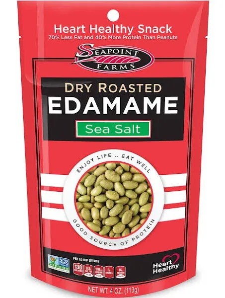 SEAPOINT FARMS Low Sodium Roasted Dried Edamame, 4 OZ