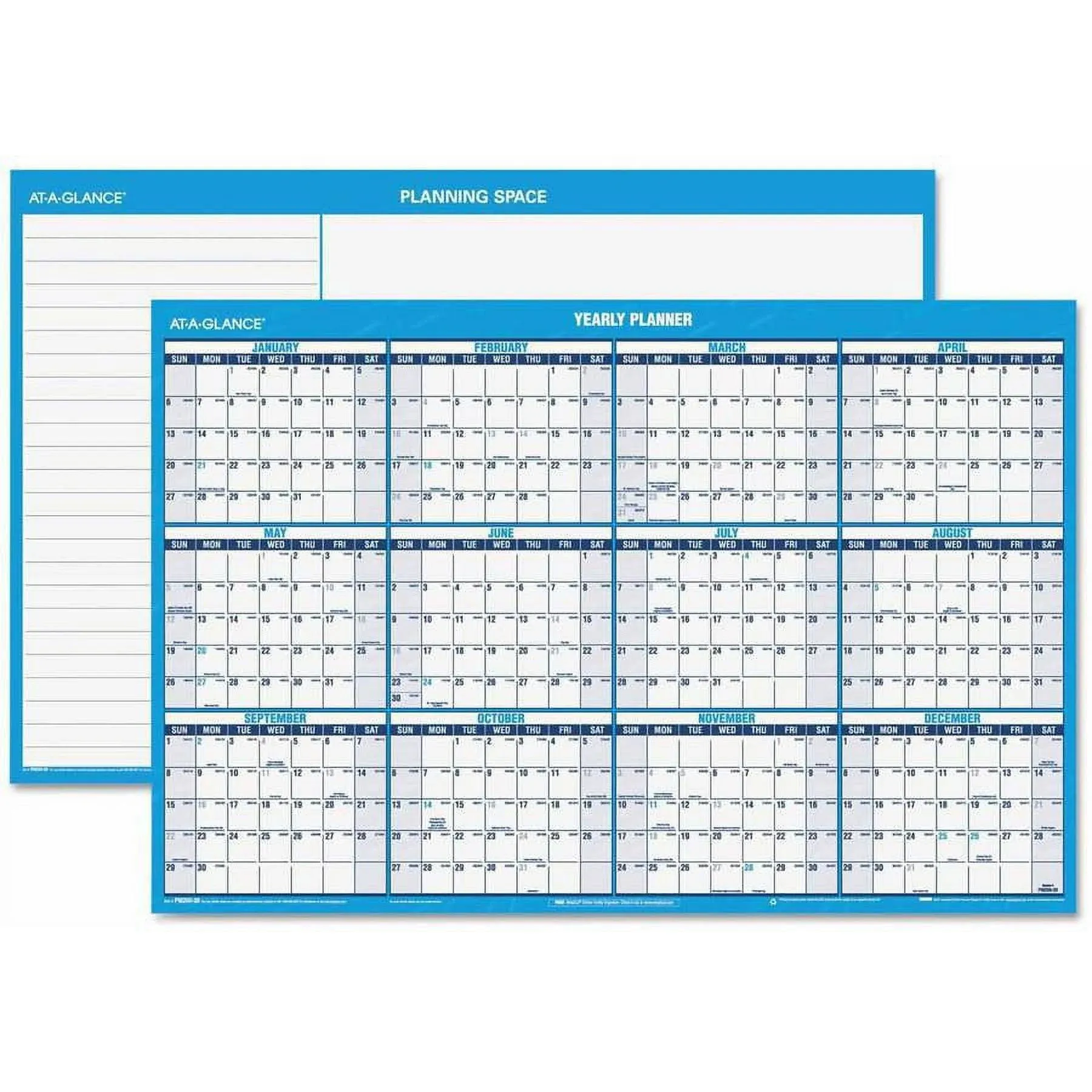 AT-A-GLANCE Horizontal Erasable Wall Planner