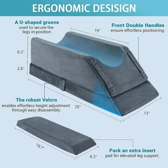 Memory Foam Leg Elevation Pillow - Post-surgery, Knee And Ankle