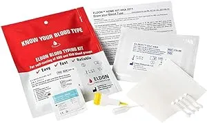 Eldoncard Blood Type Test (Complete Kit) - Air Sealed Envelope, Safety Lancet...