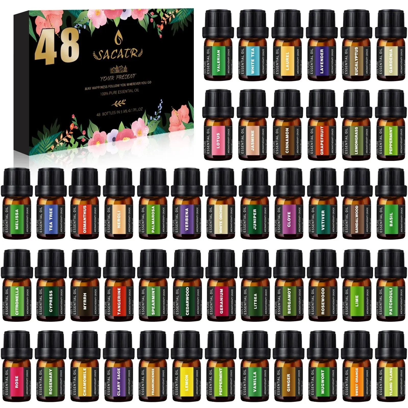 SACATR 48 Essential Oils Set - Essential Oils, Super Multi-Scents for Humidifier ...