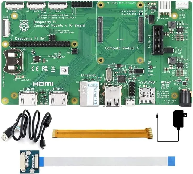 New Raspberry Pi Compute Module 4 IO Board Development Platform and Reference Base-Board Design for CM4 with Cables @XYGStudy