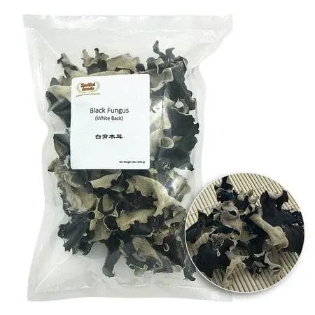 Zestful Foods 8 oz Dried Black Fungus (White Back)/Wood Ear Mushrooms, Size: 13.39 x 8.62 x 2.56