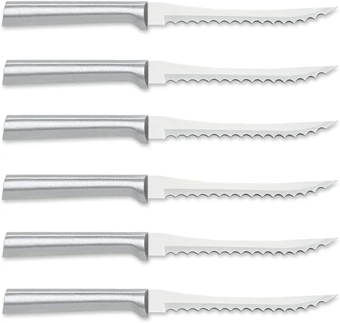 RADA Cutlery Tomato Slicing Knife – Stainless Steel Blade With Aluminum Handle Made in USA, 8-7/8 Inches, 6 Pack