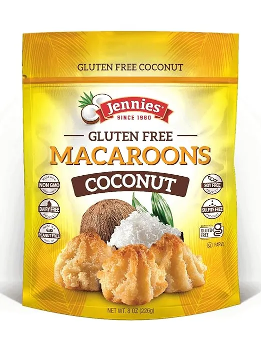 Jennies Gluten Free Coconut Macaroons Pouch 8 oz (Pack of 3)