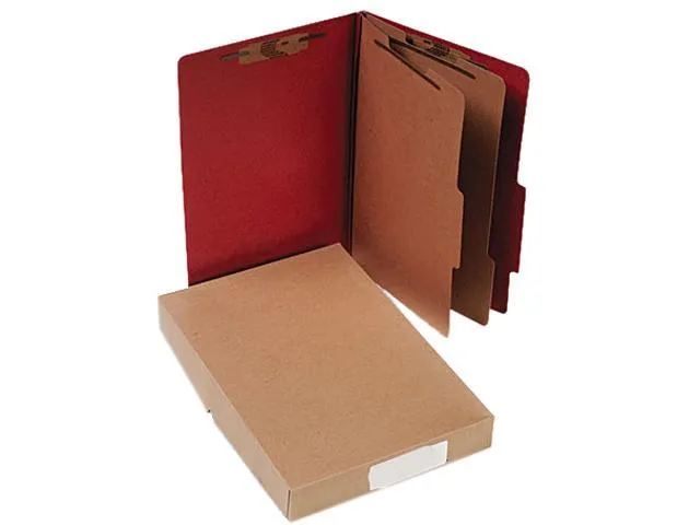 Acco 16036 Pressboard 25-Pt. Classification Folder, Legal, Six-Section, Earth Red, 10/Box