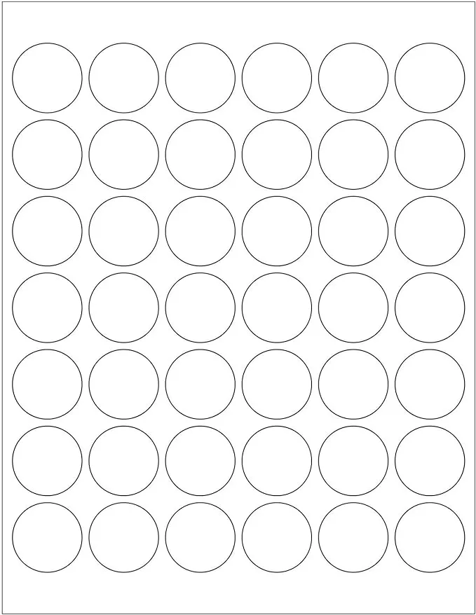 ChromaLabel 1.25 Inch Round Printable Labels for Laser and Inkjet Printers, 1050 Stickers per Pack, 42 Stickers per Sheet, White