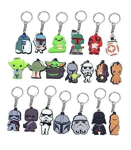 20Pcs Anime Keychain Party Birthday Gift Decorations, Cartoon toy Key Khain Pendant key chain phone bag hanging Ornaments. A favorite Gift for Halloween, Thanksgiving, Christmas and Birthday Parties