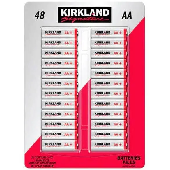 Kirkland Signature Alkaline AA Plus Batteries, 48 Count 2322010